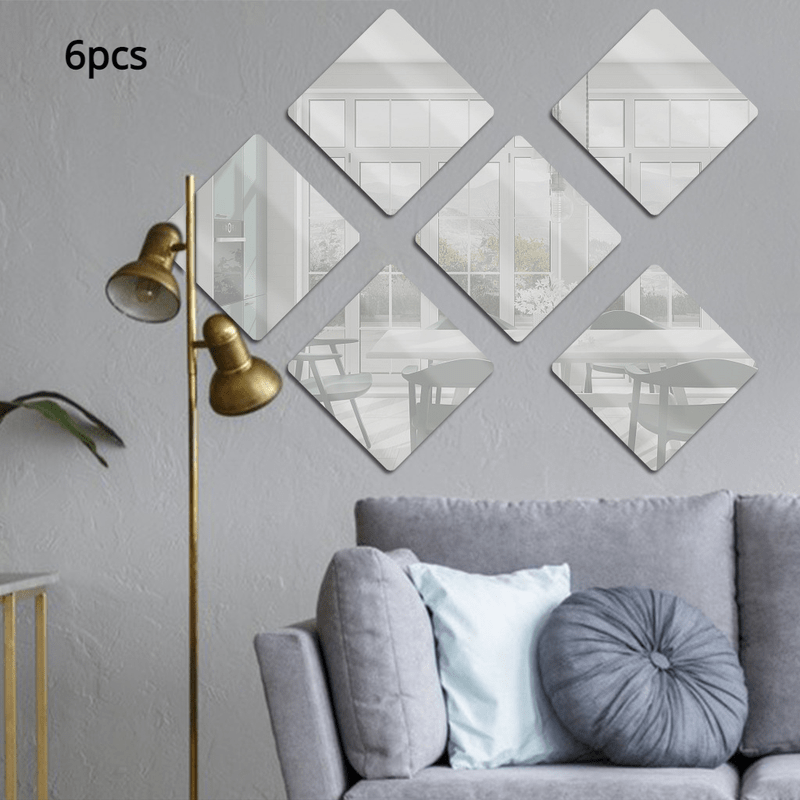 3d Acrylic Mirror Wall Sticker Square Wall Decals Removable - Temu